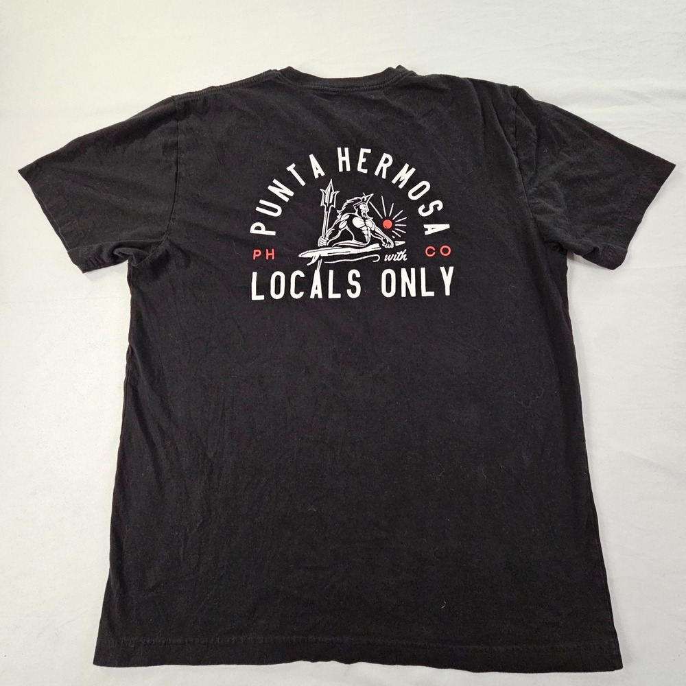 Punta Hermosa Locals Only Black Short Sleeve Cotton T-Shirt Men's XL